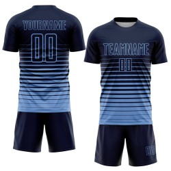 Jersey Fashion Custom Pinstripe Uniform Light Fade Sublimation Navy Blue Soccer Jersey Fashion Custom Pinstripe Uniform Light Fade Sublimation Navy Blue Soccer