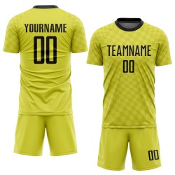 Uniform Soccer Gold Jersey Custom Sublimation Black