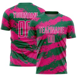 Uniform Custom Kelly Jersey Splash Green Sublimation Hot Pink-White Soccer
