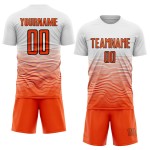 Uniform Line Soccer Custom Sublimation White Orange-Black Gradient Jersey