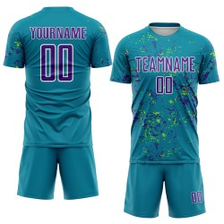 Uniform Soccer Jersey Abstract Art Teal Green Sublimation Purple-Neon Custom Fragment Uniform Soccer Jersey Abstract Art Teal Green Sublimation Purple-Neon Custom Fragment