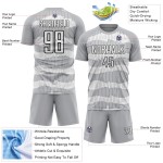 Sublimation White-Black Pinstripe Gray Uniform Custom Jersey Soccer Sublimation White-Black Pinstripe Gray Uniform Custom Jersey Soccer