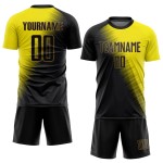 Soccer Sublimation Uniform Custom Black-Old Gold Gold Jersey