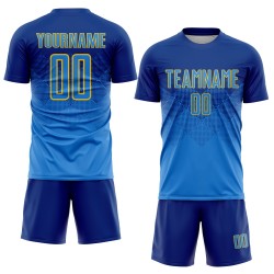 Blue-Gold Custom Jersey Soccer Powder Royal Sublimation Uniform
