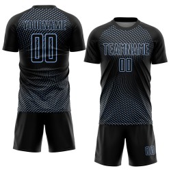 Blue Lines Jersey Geometric Uniform Soccer Light Sublimation Black Custom