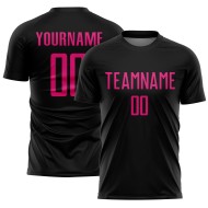Black Jersey Sublimation Pink Custom Hot Soccer Uniform