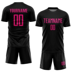Black Jersey Sublimation Pink Custom Hot Soccer Uniform