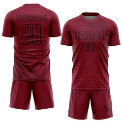 Soccer Sublimation Shapes Custom Black Uniform Jersey Crimson Geometric Soccer Sublimation Shapes Custom Black Uniform Jersey Crimson Geometric