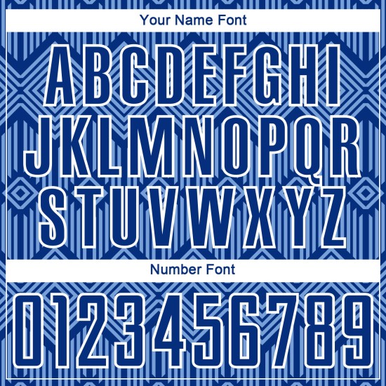 Custom Royal Geometric Jersey Light Shapes Sublimation Uniform Blue-White Soccer Abstract
