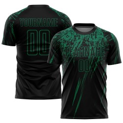 Kelly Jersey Sublimation Soccer Uniform Green Black Custom
