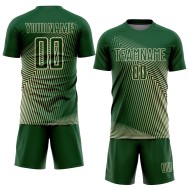 Cream Green Lines Jersey Uniform Sublimation Soccer Custom Cream Green Lines Jersey Uniform Sublimation Soccer Custom