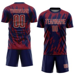 Cream Uniform Jersey Custom Navy-City Crimson Sublimation Soccer