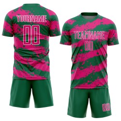 Uniform Custom Kelly Jersey Splash Green Sublimation Hot Pink-White Soccer Uniform Custom Kelly Jersey Splash Green Sublimation Hot Pink-White Soccer