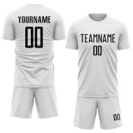 Black Sublimation Custom White Uniform Soccer Jersey Black Sublimation Custom White Uniform Soccer Jersey